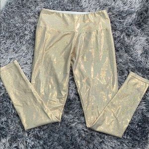 Gold workout yoga leggings
